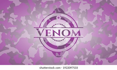 Venom pink on camouflage pattern. Vector Illustration. Detailed. 