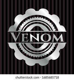 Venom silver badge. Vector Illustration. Mosaic.