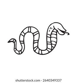 Venom Snake Black Flat Vector Icon Logo | Premium Vector Illustration 