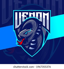 venom viper snake mascot esport logo design character