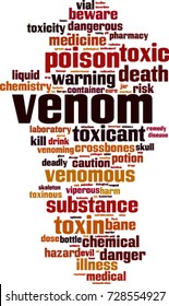 Venom word cloud concept. Vector illustration
