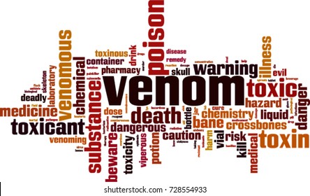 Venom word cloud concept. Vector illustration