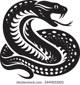 Ilustración vectorial de arte de serpiente oscura venenosa