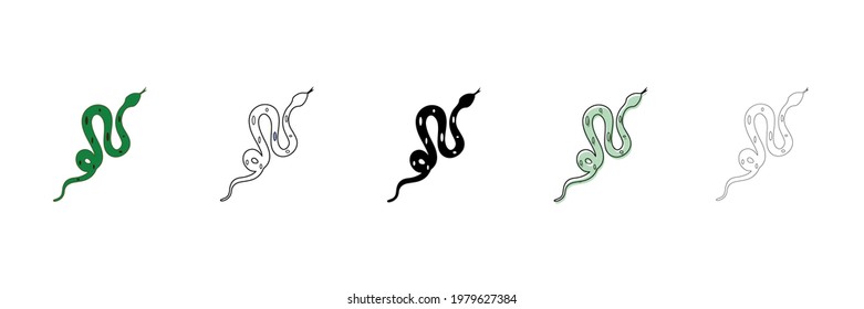 venomous snake vector type icon
