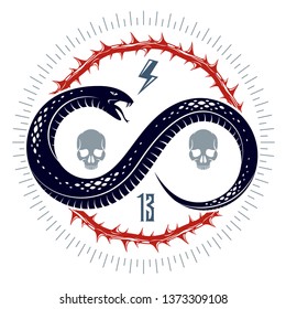 Venomous Snake Vintage Tattoo Vector Logo Stock Vector (Royalty Free ...