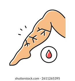 venous edema color icon vector. venous edema sign. isolated symbol illustration