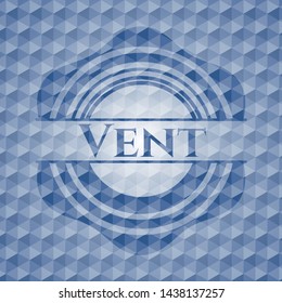 Vent blue hexagon emblem. Vector Illustration. Detailed.