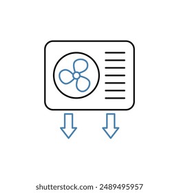 vent concept line icon. Simple element illustration. vent concept outline symbol design.