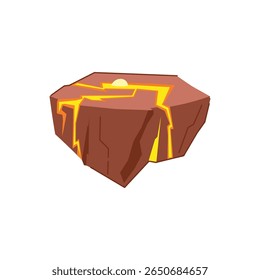 desenho animado de plataforma de lava de ventilação. fissura da caldeira, crosta tectônica, manto hotspot sinal de plataforma de lava de ventilação.