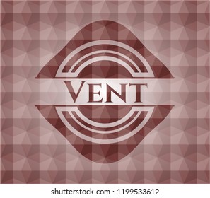 Vent red seamless badge with geometric pattern.