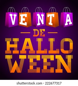 Venta de Halloween - Halloween sale spanish text vector design template