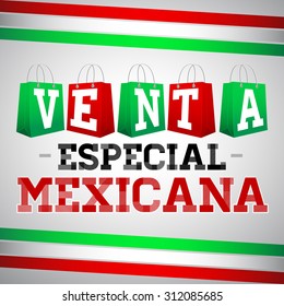 Venta Especial Mexicana - Mexican Special Sale, Vector Promotional poster for Mexican sales with discounts