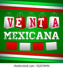 Venta Especial Mexicana - Mexican Special Sale, Vector Promotional poster for Mexican sales with discounts