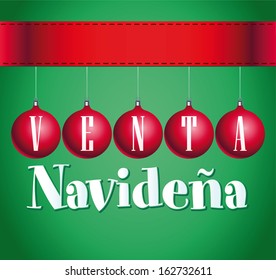 Venta Navidena - Christmas sale spanish text - vector