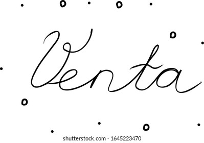 Venta phrase handwritten with a calligraphy brush. Sell-out in spanish. Modern brush calligraphy. Isolated word black