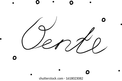 Vente phrase handwritten with a calligraphy brush. Sell-out in French. Modern brush calligraphy. Isolated word black