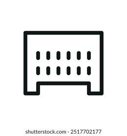 Vented harvest bin isolated icon, plastic agricultural bins vector icon with editable stroke