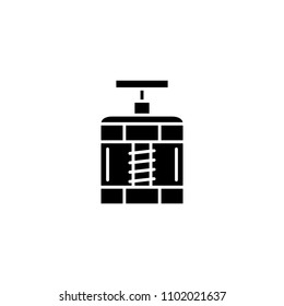 Ventil black icon concept. Ventil flat  vector symbol, sign, illustration.