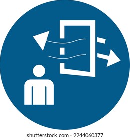 Ventilate before and during entering. Mandatory sign.