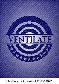 Ventilate emblem with denim texture
