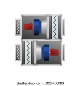 Ventilating fan installation vector illustration. Technical image.