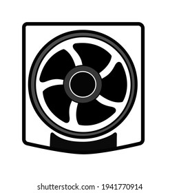 Ventilating fan silhouette vector isolate on white background.