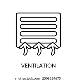 Vector de icono de línea de ventilación y aire acondicionado con trazo editable