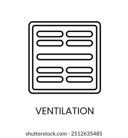 Vector de icono de línea de ventilación y aire acondicionado con trazo editable