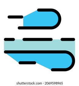 Ventilation air flows icon. Outline ventilation air flows vector icon color flat isolated