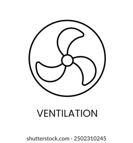 Ventilation and airing line icon vector with editable stroke