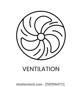 Ventilation and airing line icon vector with editable stroke.