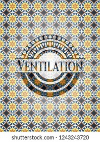 Ventilation arabesque style badge. arabic decoration.