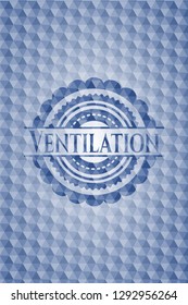 Ventilation blue hexagon emblem.