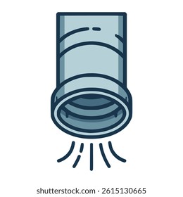 ventilation duct air flow flat color vector illustration template design