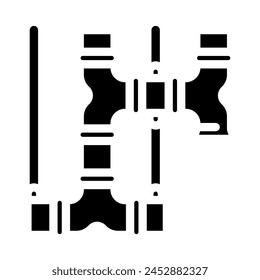 Vector de iconos de glifo de conductos de ventilación. signo de conductos de ventilación. ilustración de símbolo aislado