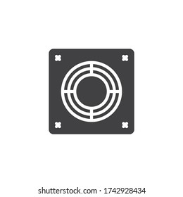 Ventilation extractor vector icon. filled flat sign for mobile concept and web design. Exhaust fan glyph icon. Symbol, logo illustration. Vector graphics