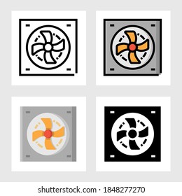 Ventilation fan icon vector design in filled, thin line, outline and flat style.