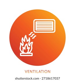 Ilustración Mini Del Icono Del Gradiente De La Ventilación, Uso Para El Concepto Moderno, Impresión, Ui, Kit De La Ux, Web Y Desarrollo Del App. Vector Relacionado Con Bomberos, Rescate Y Más