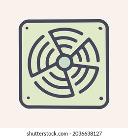 Ventilation grill color vector doodle simple icon