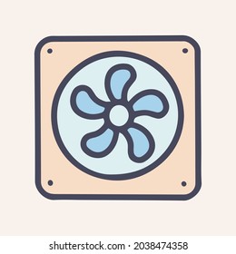 Ventilation grill color vector doodle simple icon