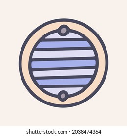 Ventilation grill color vector doodle simple icon