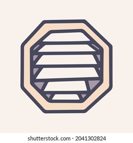 Ventilation grill color vector doodle simple icon