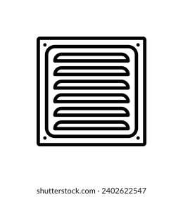 Ventilation grill icon. Simple vector sign in black style on white background. For Internet, applications, design.