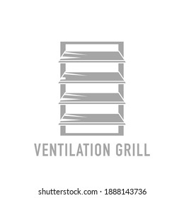 Ventilation grill monochrome logo with sample text