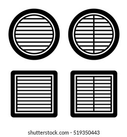 ventilation grille black symbol vector