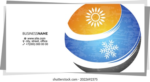 Ventilation and heating business card concept