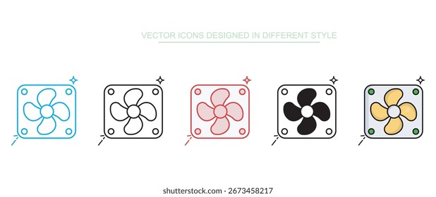 Diseño de icono de ventilación con fondo blanco