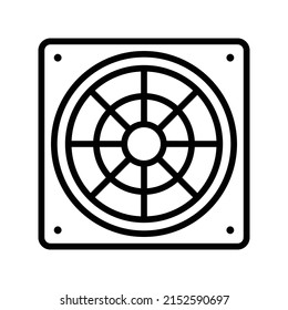 Ventilation Icon. Line Art Style Design Isolated On White Background