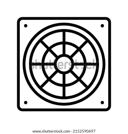 Ventilation Icon. Line Art Style Design Isolated On White Background
