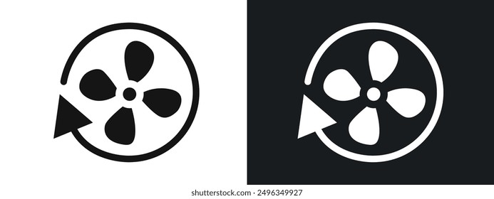 Ventilation icon linear graphics set vector in black